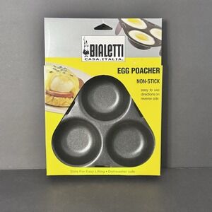 New Bialetti Casa Italia Egg Poacher Non-Stick 3‎ Slots